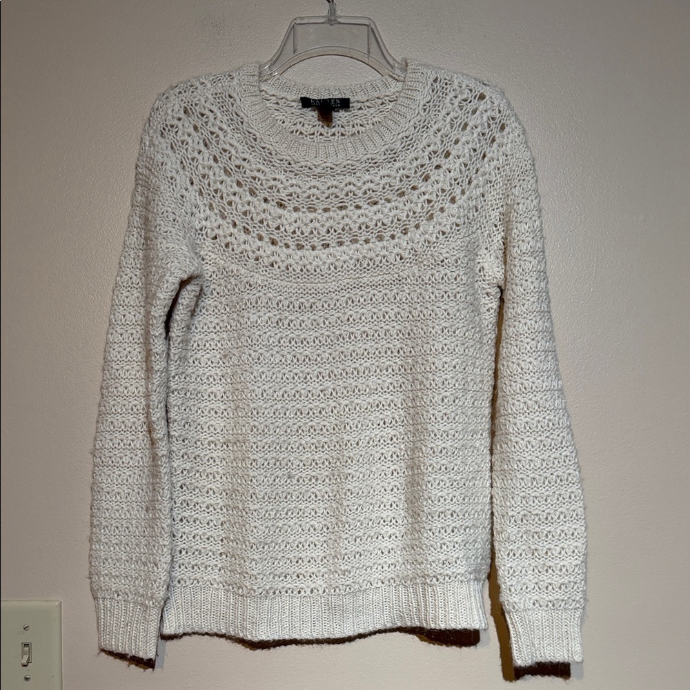 Ralph Lauren Cream Crochet Sweater